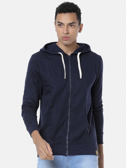 

Campus Sutra Men Blue Solid Hooded Sweatshirt