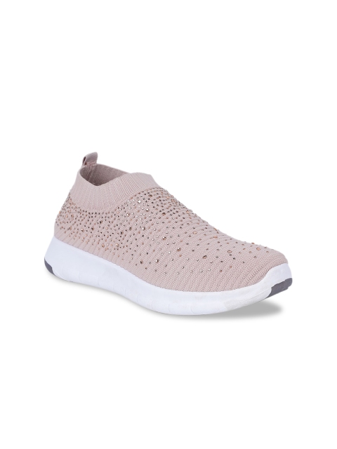 

North Star Women Pink Woven Design Slip-On Sneakers