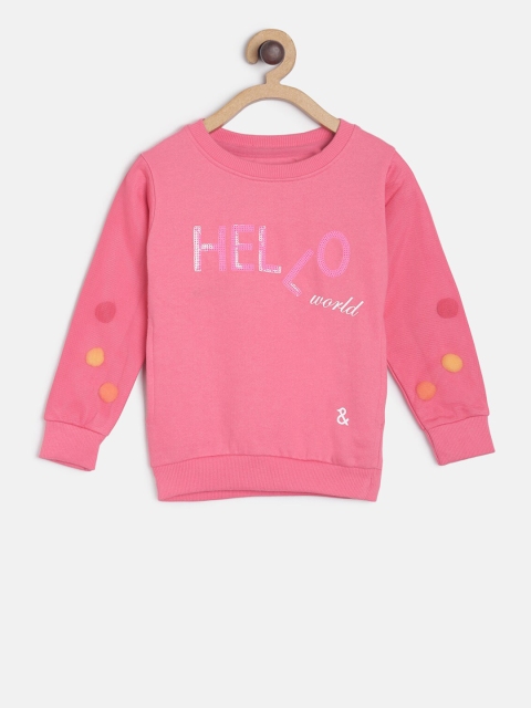 

TALES & STORIES Girls Pink Embellished Sweatshirt