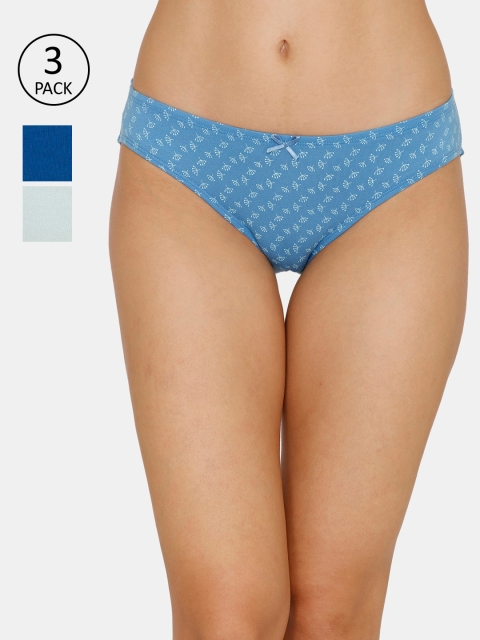

Zivame Women Pack of 3 Assorted Bikini Briefs ZI2414CORESILVR