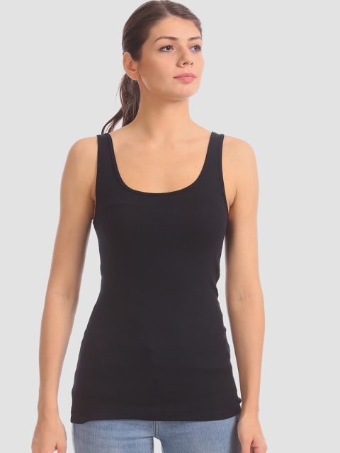 

GAP Women Black Solid Tank Top