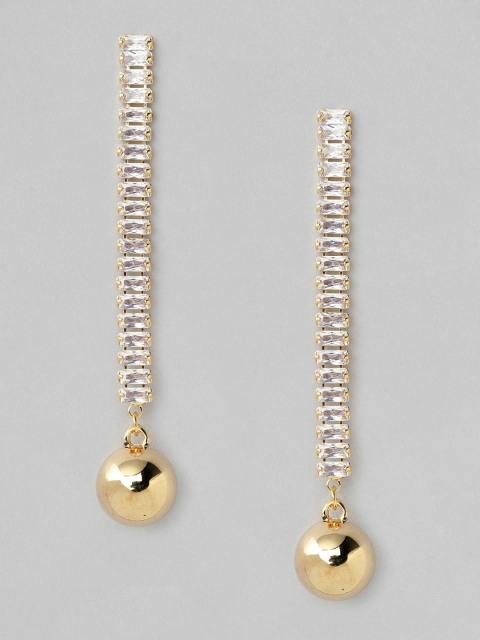 TOKYO TALKIES X rubans FASHION ACCESSORIES Gold-Plated CZ-Studded Drop Earrings