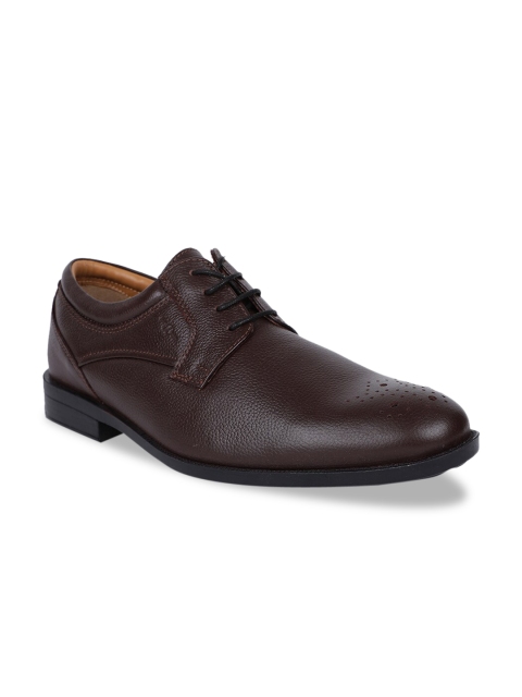 

Bata Men Brown Solid Leather Formal Derbys