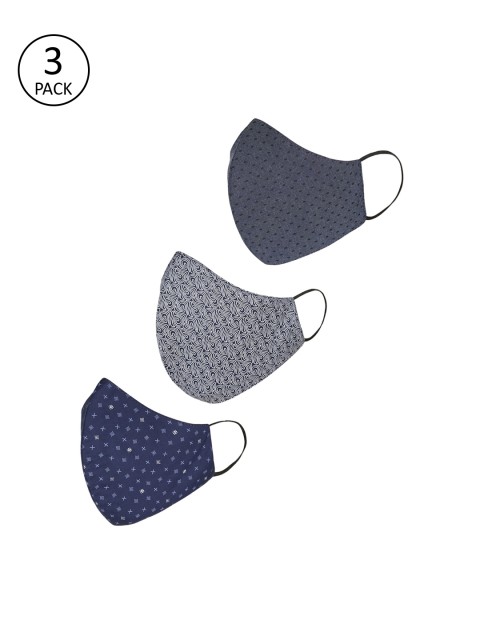 

Tossido Men Pack of 3 Pcs Multicoloured Reusable 3-Ply Protective Outdoor Masks, Multi