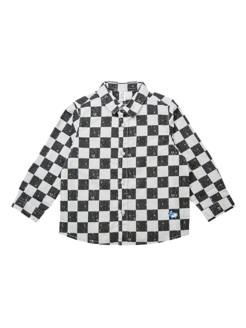 

ZERO THREE Infant Boys Black & White Regular Fit Checked Casual Shirt