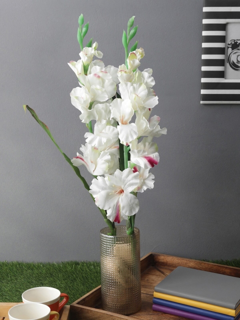

OddCroft Set Of 2 White & Green Artificial Gledila Flower Sticks