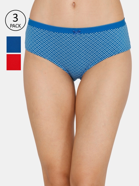 

Zivame Women Pack of 3 Assorted Hipster Briefs ZI2420FASHBLACK