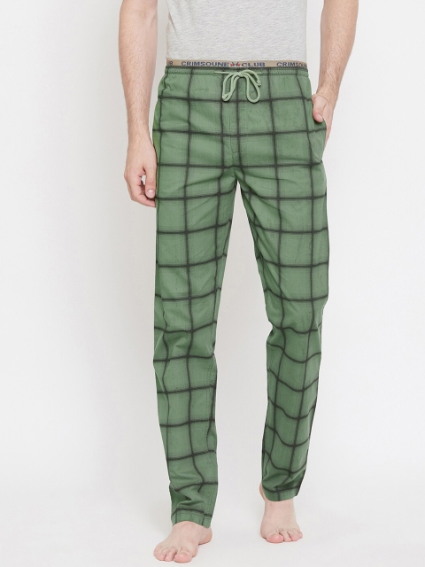 

Crimsoune Club Men Green Checked Lounge Pants