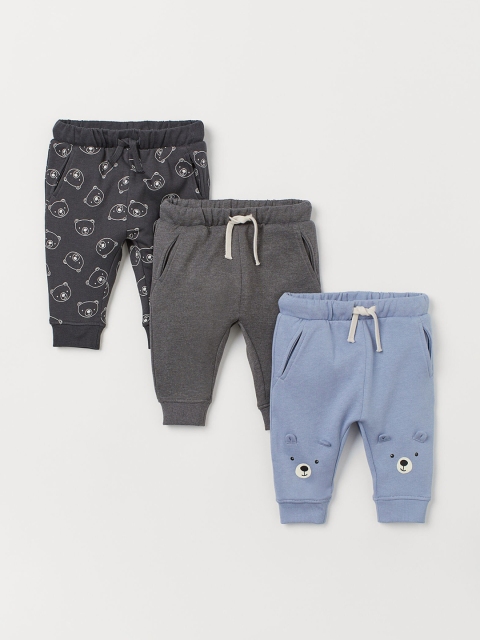 

H&M Infant Boys 3-Pack Cotton Joggers, Blue