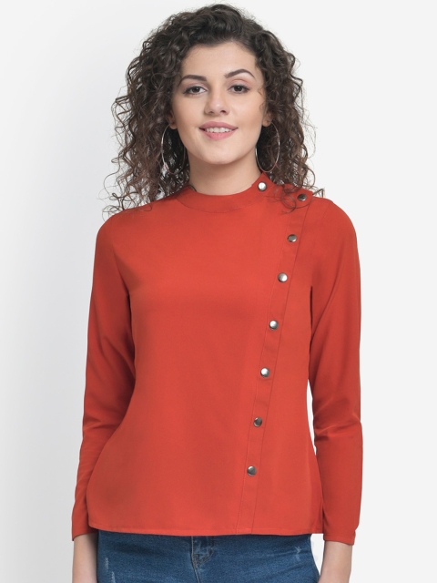 

Martini Women Rust Orange Solid Top