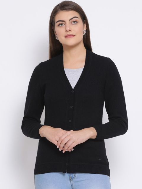 

Monte Carlo Women Black Solid V-Neck Cardigan