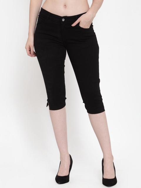 

Global Republic Women Black Solid Skinny Fit Capris