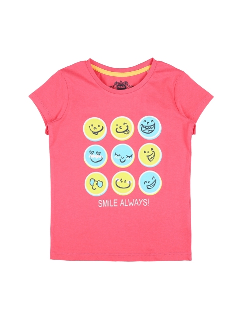 

CHALK by Pantaloons Girls Pink Printed Round Neck T-shirt