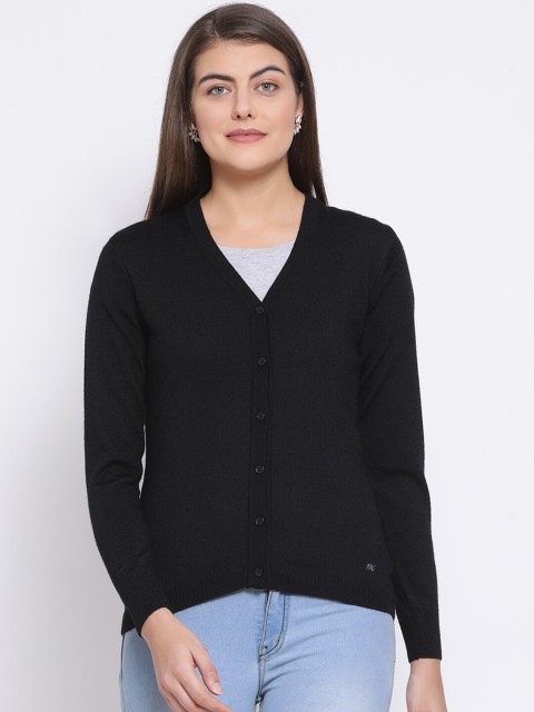 

Monte Carlo Women Black Solid Cardigan Sweater