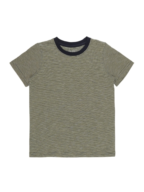 

CHALK by Pantaloons Boys Olive Green Striped Round Neck T-shirt