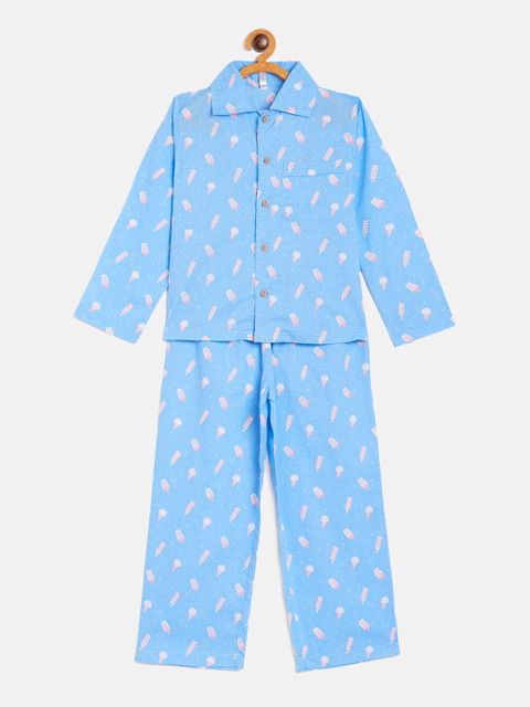 

Stylo Bug Kids Blue Printed Night suit