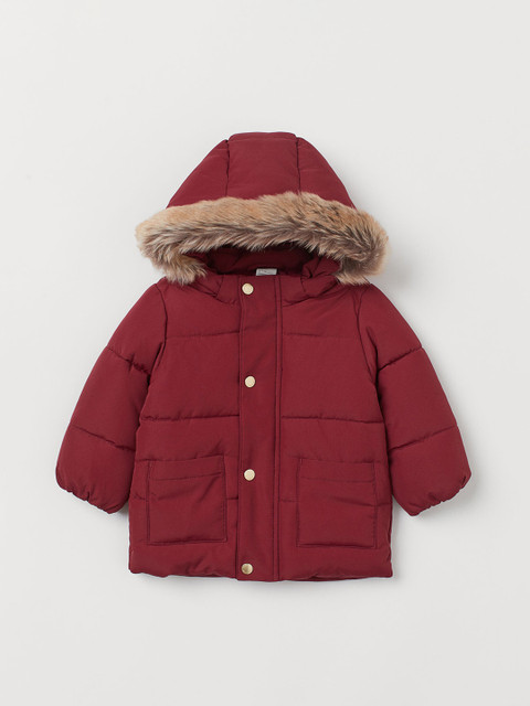 

H&M Boys Maroon Hooded Puffer Jacket