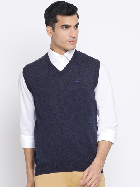 

Monte Carlo Men Navy Blue Solid Sweater Vest