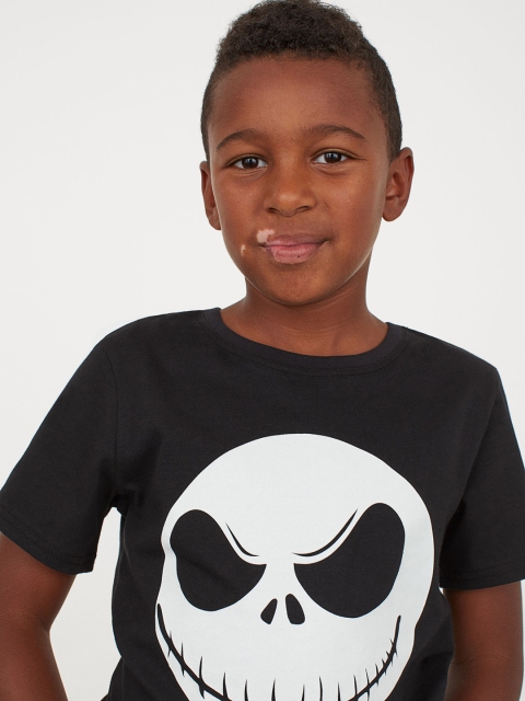 

H&M Boys Black Glow In The Dark Printed T-shirt