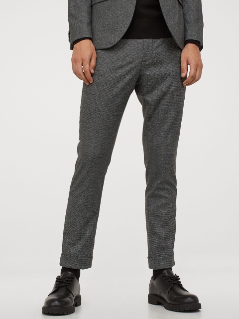 

H&M Men Grey Skinny Fit Suit Trousers