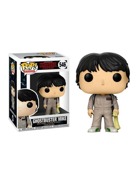 

Funko Pop 546 Beige & Black Stranger Things Mike as Ghostbuster Bobblehead