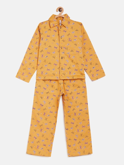 

Stylo Bug Unisex Kids Yellow Printed Night suit