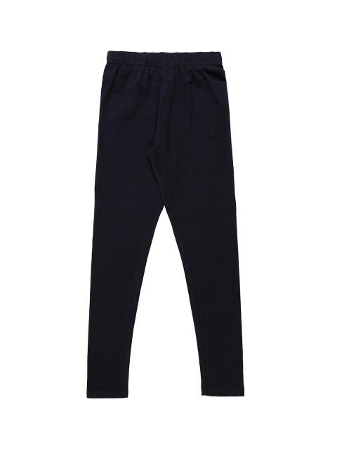 

Pantaloons Junior Girls Navy Blue Solid Ankle-Length Leggings