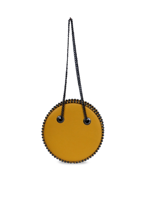 

Diwaah Mustard Yellow Embellished Handheld Bag