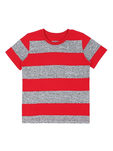 

CHALK by Pantaloons Boys Red & Grey Striped Round Neck T-shirt