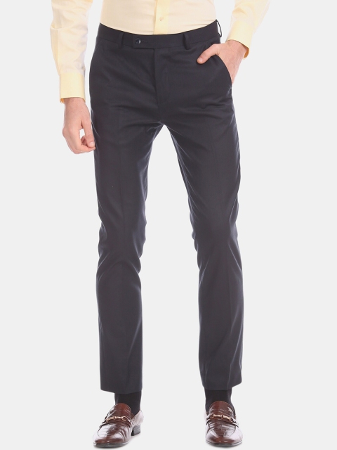 

Arrow Men Navy Blue Regular Fit Solid Formal Trousers