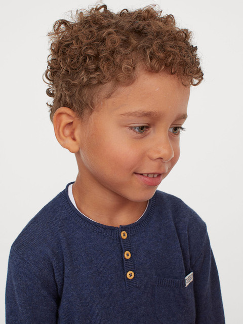 

H&M Boys Blue Fine Knit Henley Top