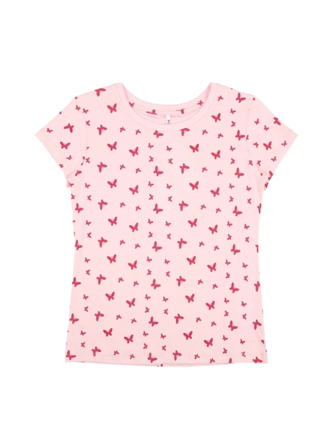 

POPPERS by Pantaloons Girls Pink Printed Round Neck T-shirt