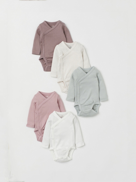 

H&M Infant Kids Multicoloured 5-Pack Wrapover Bodysuits, Multi