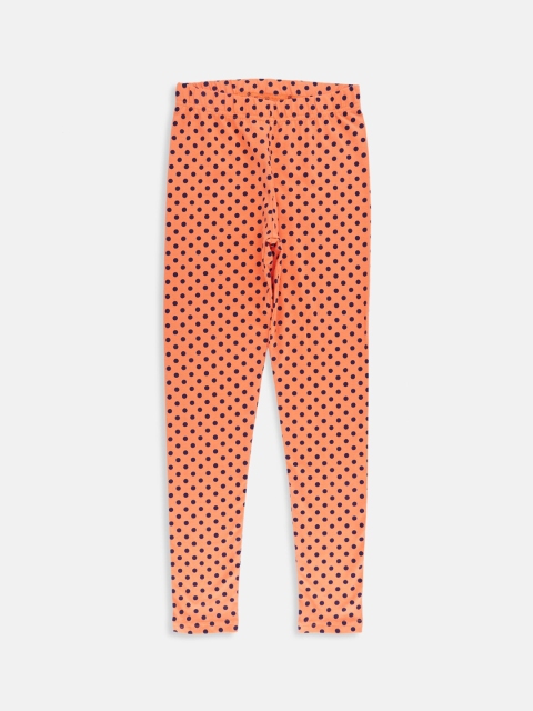 

POPPERS by Pantaloons Girls Orange & Blue Printed Ankle-Length Leggings