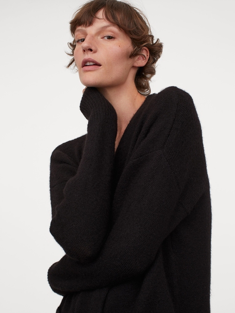 

H&M Women Black Long Cardigan