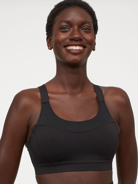 

H&M Women Black Padded Sports Bra High Support