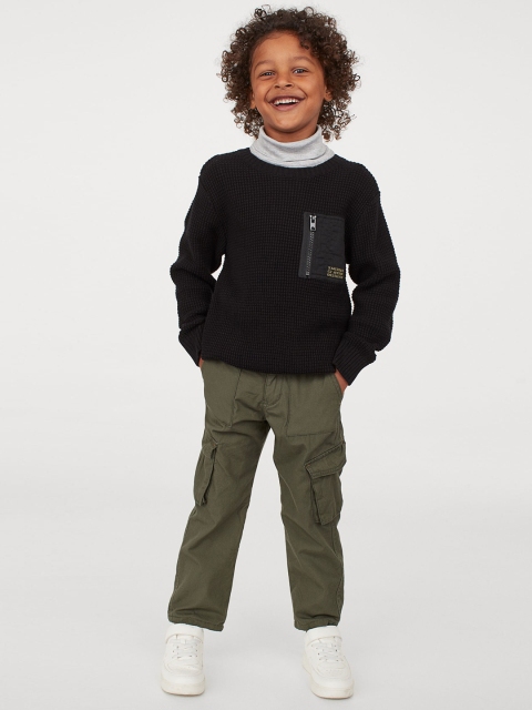 

H&M Boys Olive Green Lined Cargo Trousers