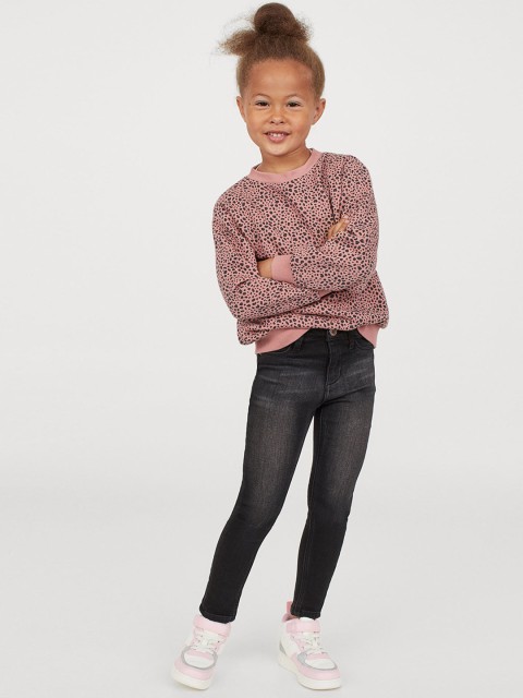 

H&M Girls Black Solid Super Soft Skinny Fit Jeans
