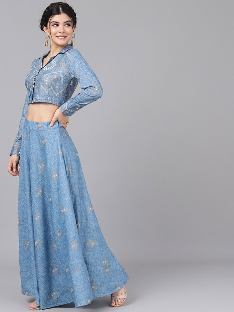

AKS Blue Ready to Wear Lehenga with Blouse