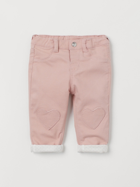

H&M Girls Pink Jersey-Lined Twill Trousers