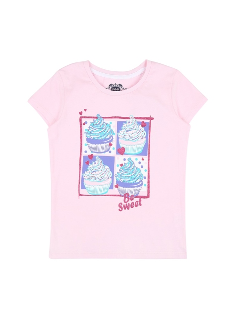 

CHALK by Pantaloons Girls Light Pink Printed Round Neck T-shirt