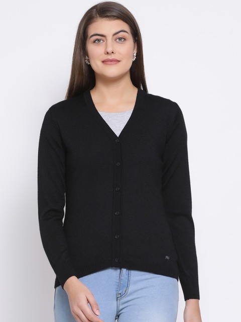 

Monte Carlo Women Black Solid Cardigan Sweater