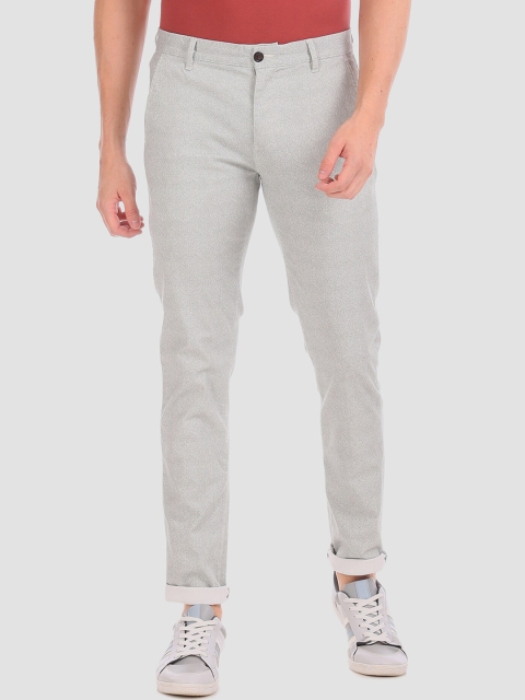 

Arrow Men Grey Regular Fit Self Design Regular Trousers