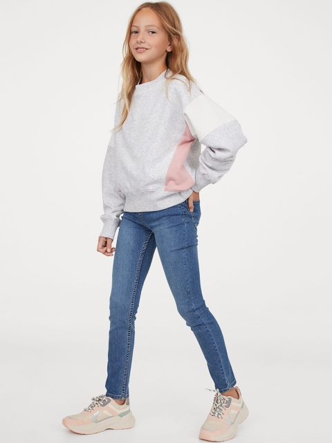 

H&M Girls Blue Solid Denim Leggings