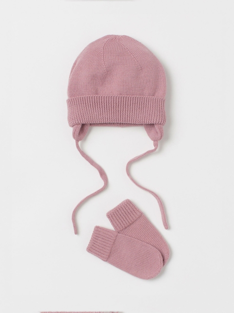 

H&M Infant Kids Pink Solid 2-Piece Wool Set