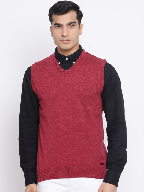 

Monte Carlo Men Pink Solid Vest Sweater