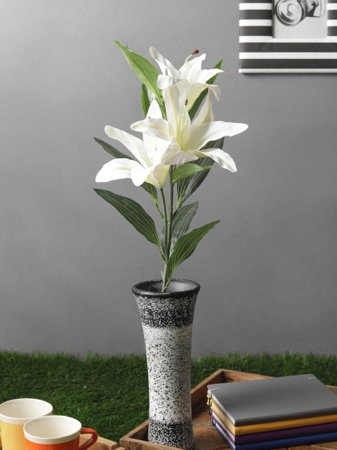 

OddCroft White & Green Artificial Lily Flower Stick