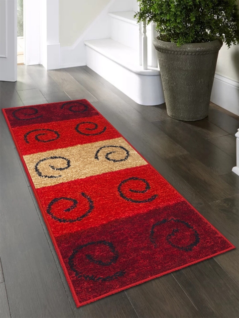 

Story@home Red & Beige Geometric Indoor Soft Floor Runner