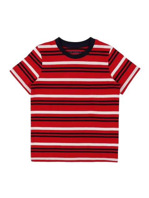 

CHALK by Pantaloons Boys Red White Striped Round Neck Pure Cotton T-shirt