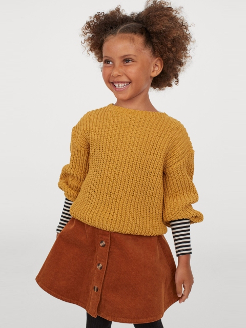 

H&M Girls Brown Flared Corduroy Skirt